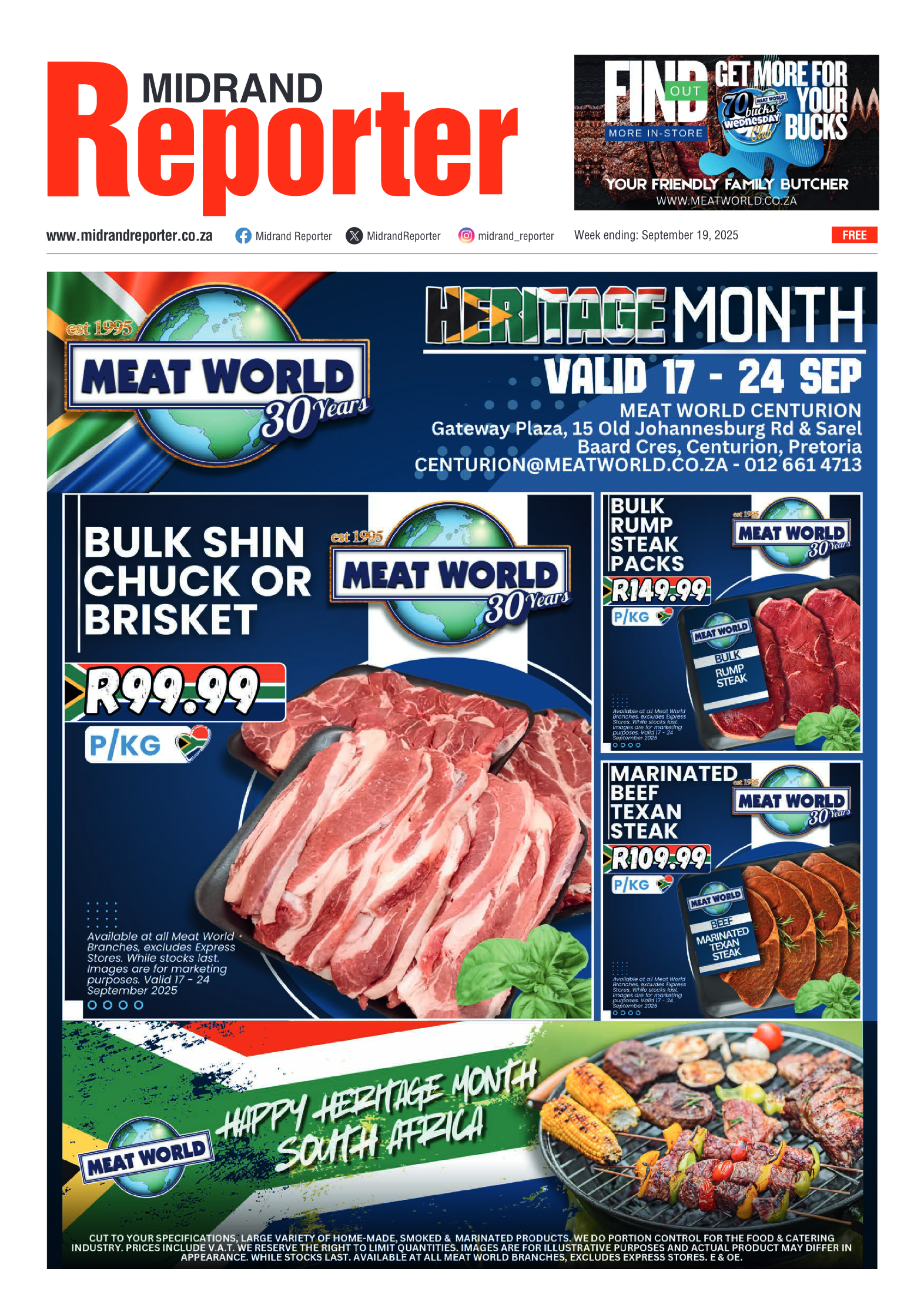Midrand Reporter 19 September 2025 page 1
