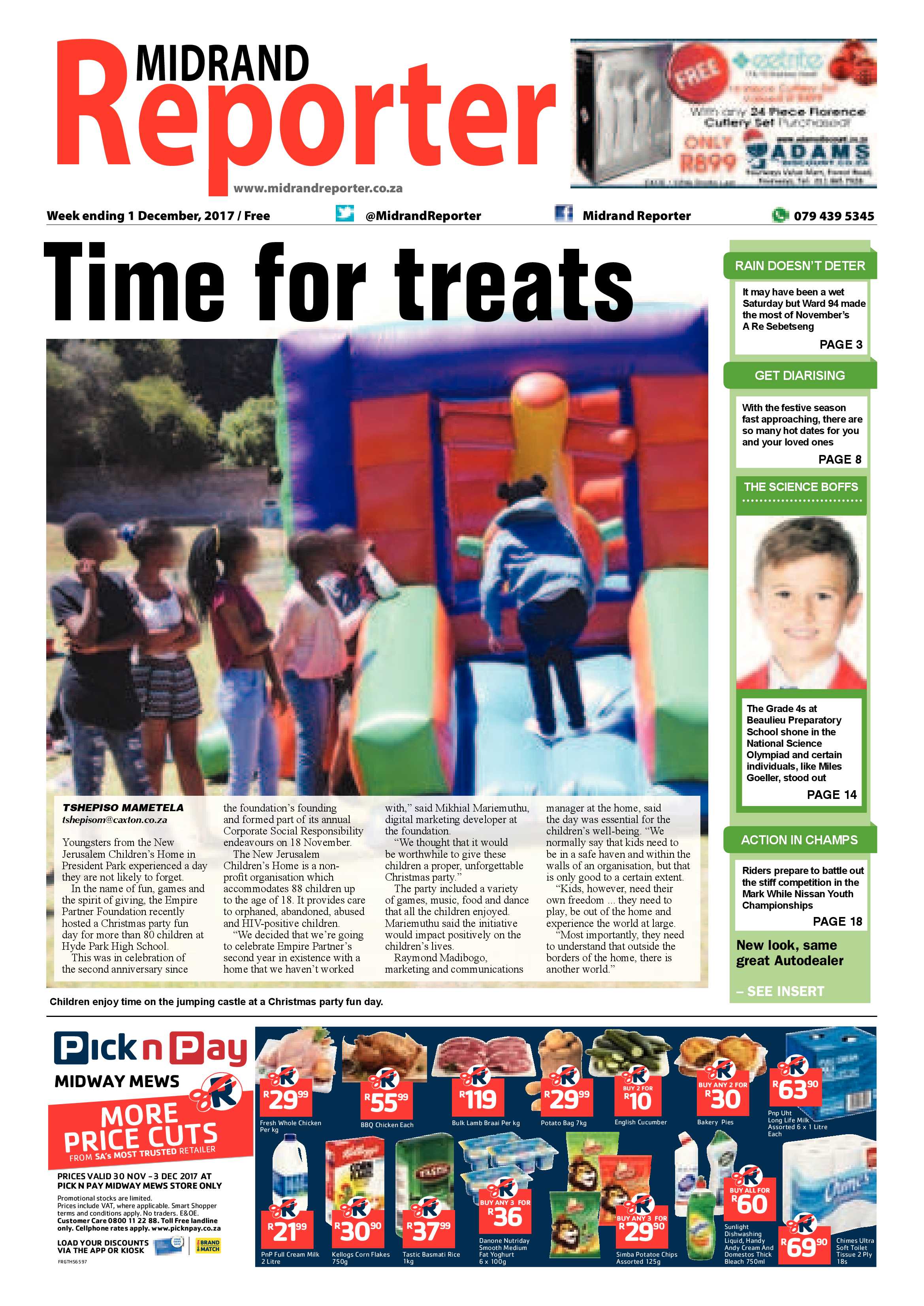 Midrand Reporter 1 December page 1