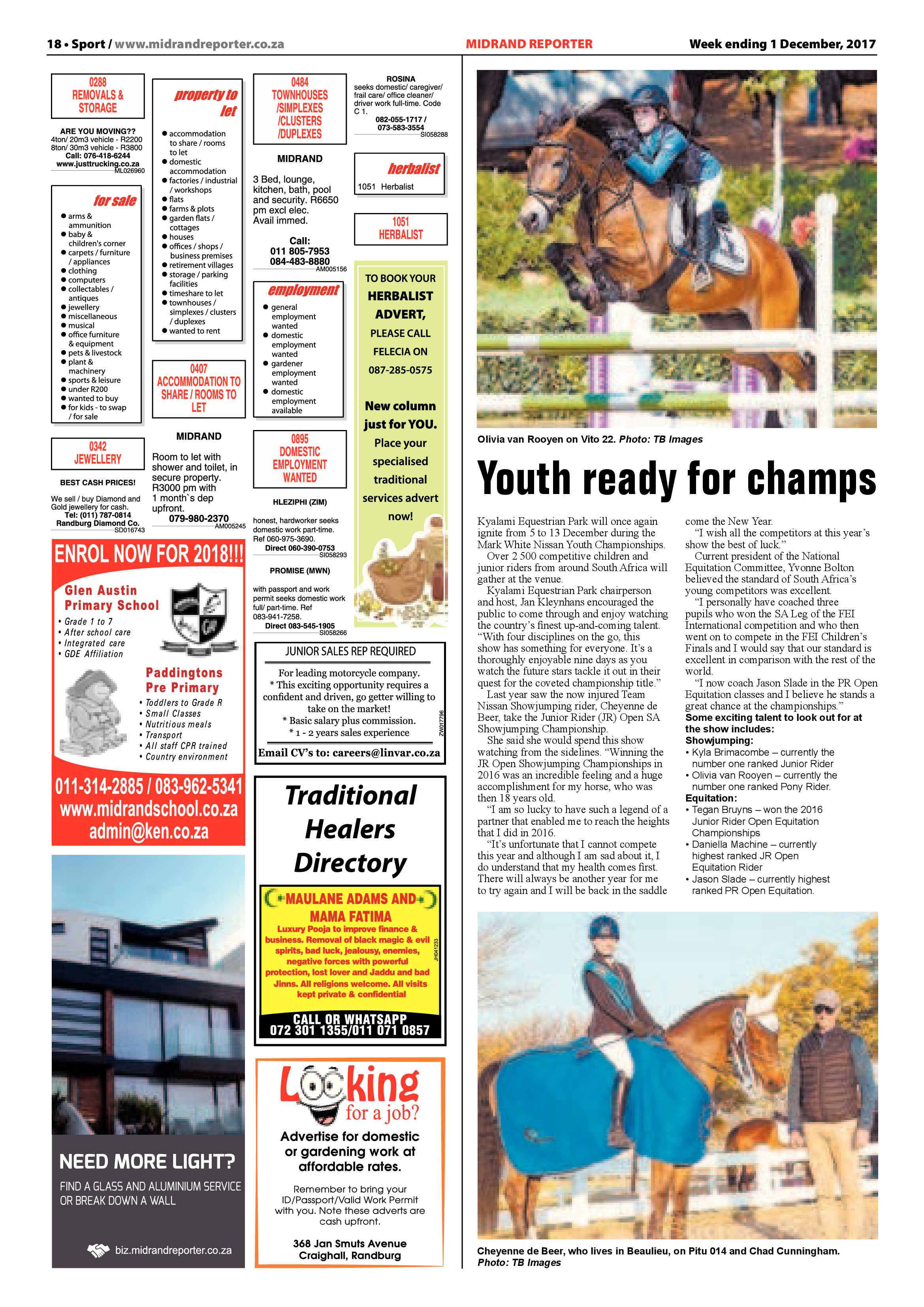 Midrand Reporter 1 December page 18