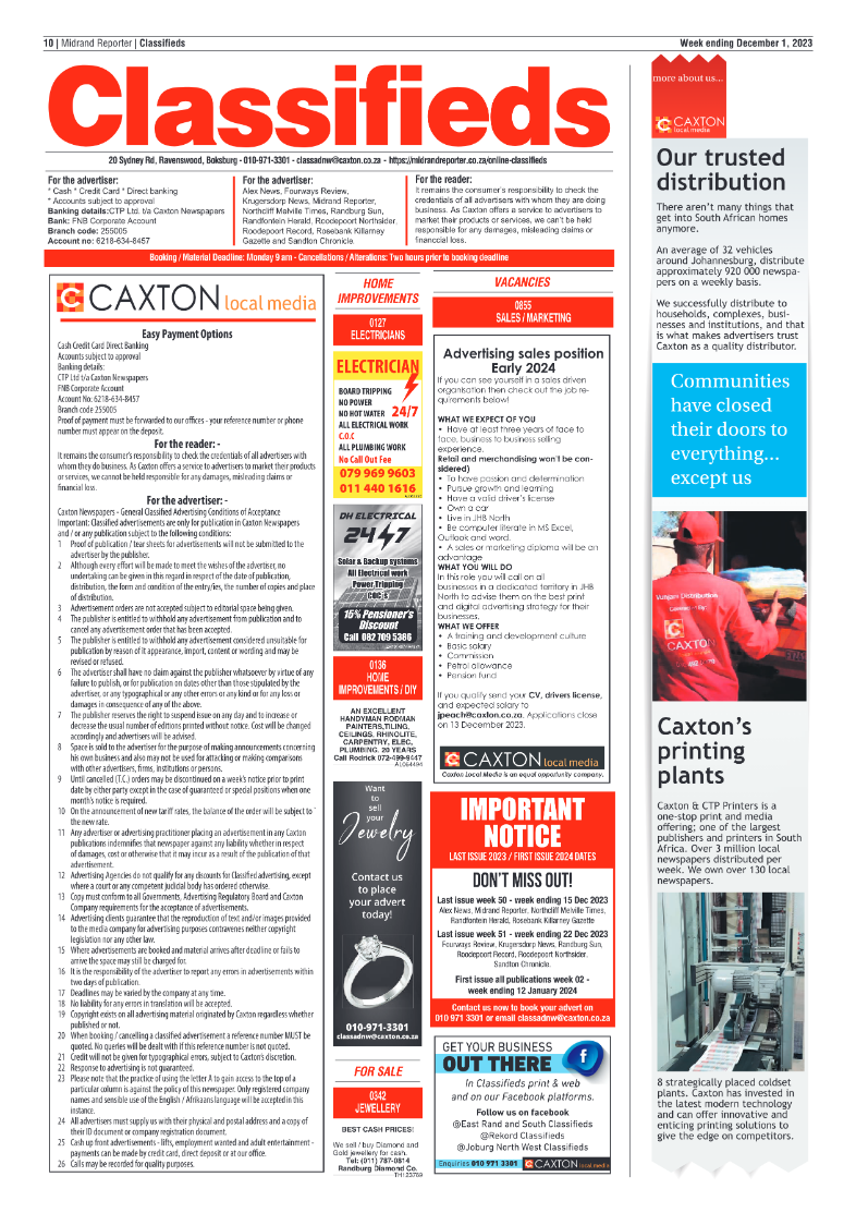 Midrand Reporter 1 December 2023 page 10