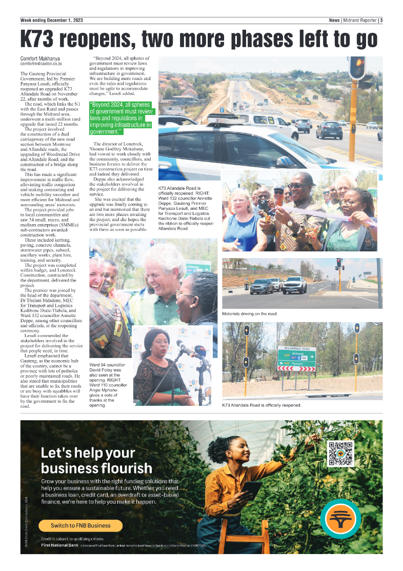 Midrand Reporter 1 December 2023 page 3