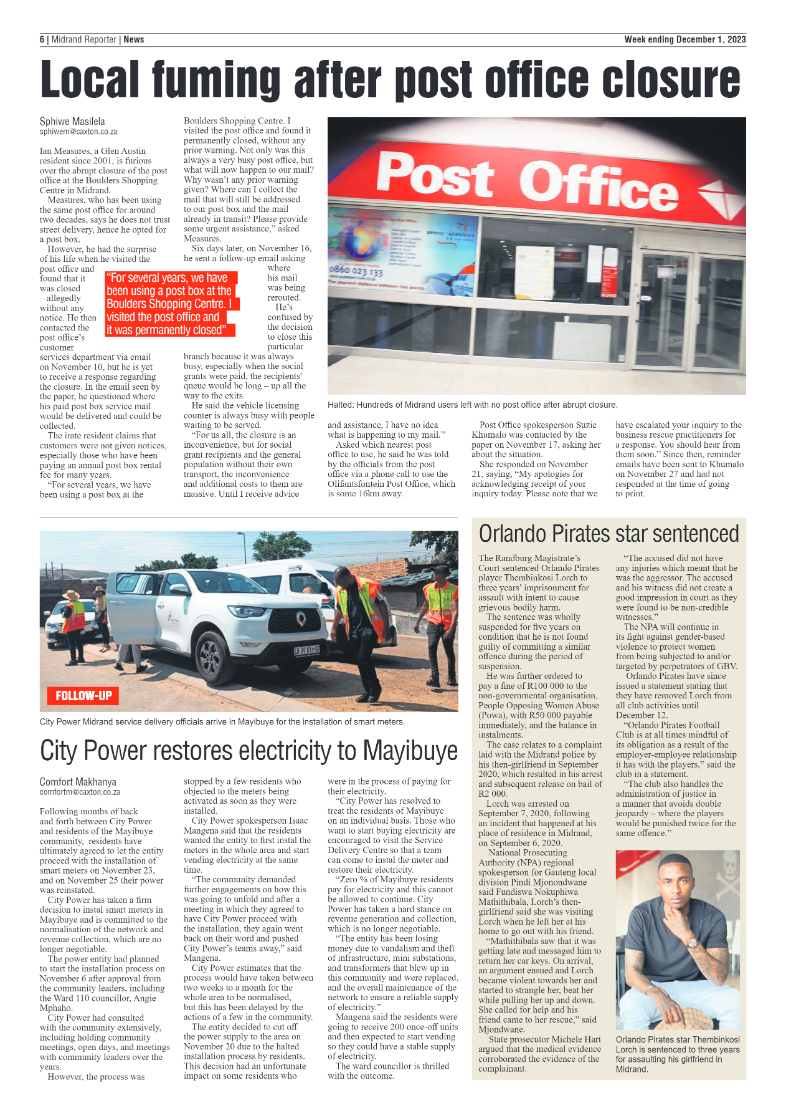Midrand Reporter 1 December 2023 page 6