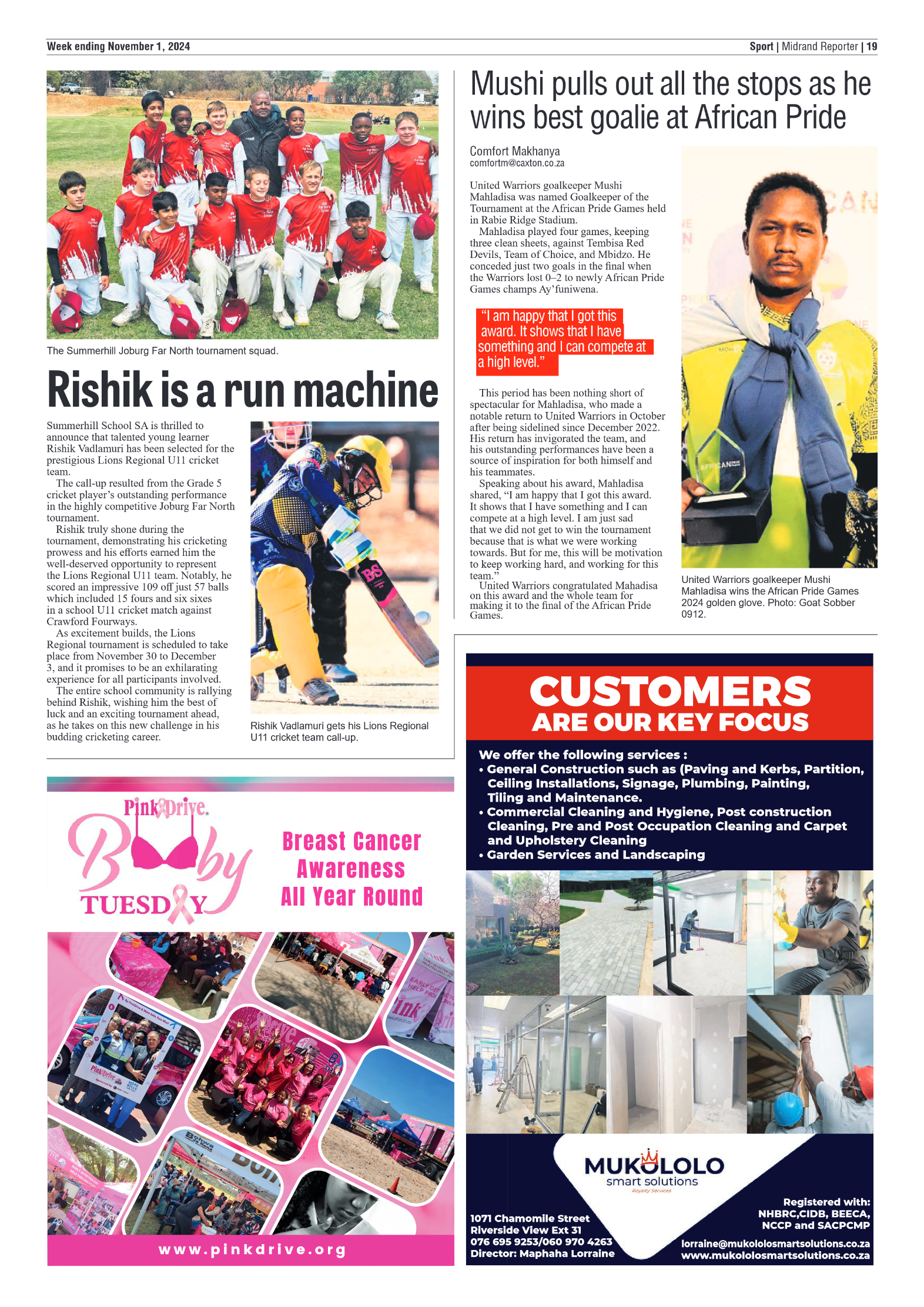 Midrand Reporter 1 November 2024 page 19