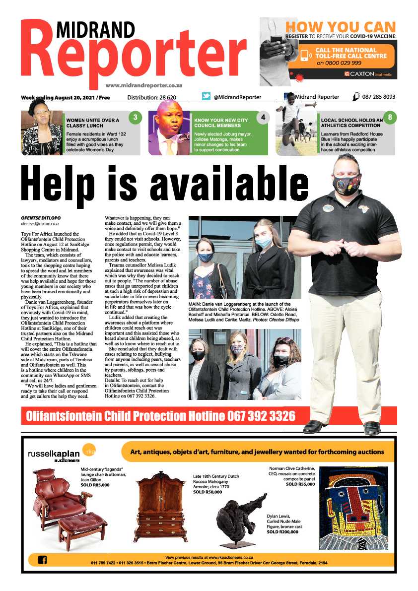 Midrand Reporter 20 August 2021 page 1