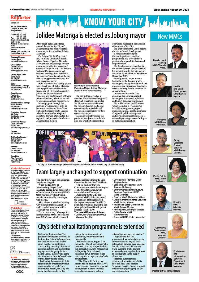 Midrand Reporter 20 August 2021 page 4