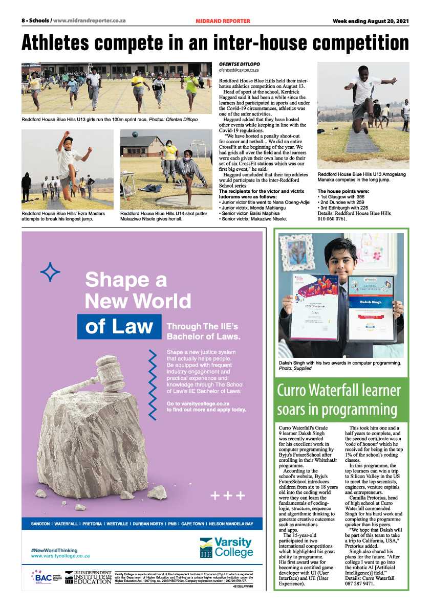 Midrand Reporter 20 August 2021 page 8