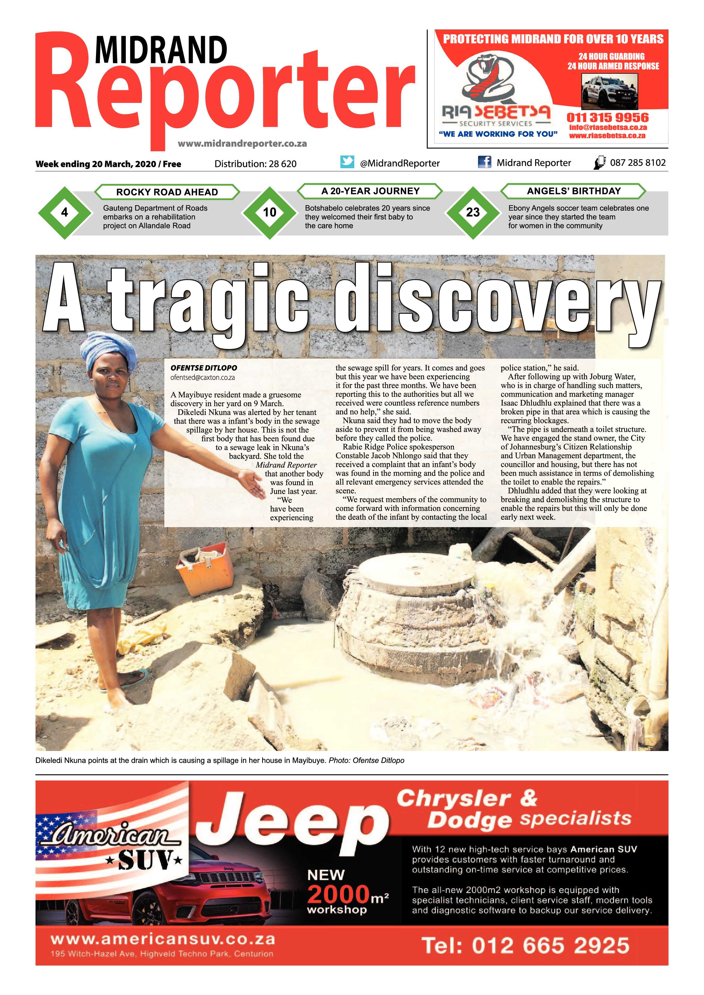 Midrand Reporter 20 March 2020 page 1