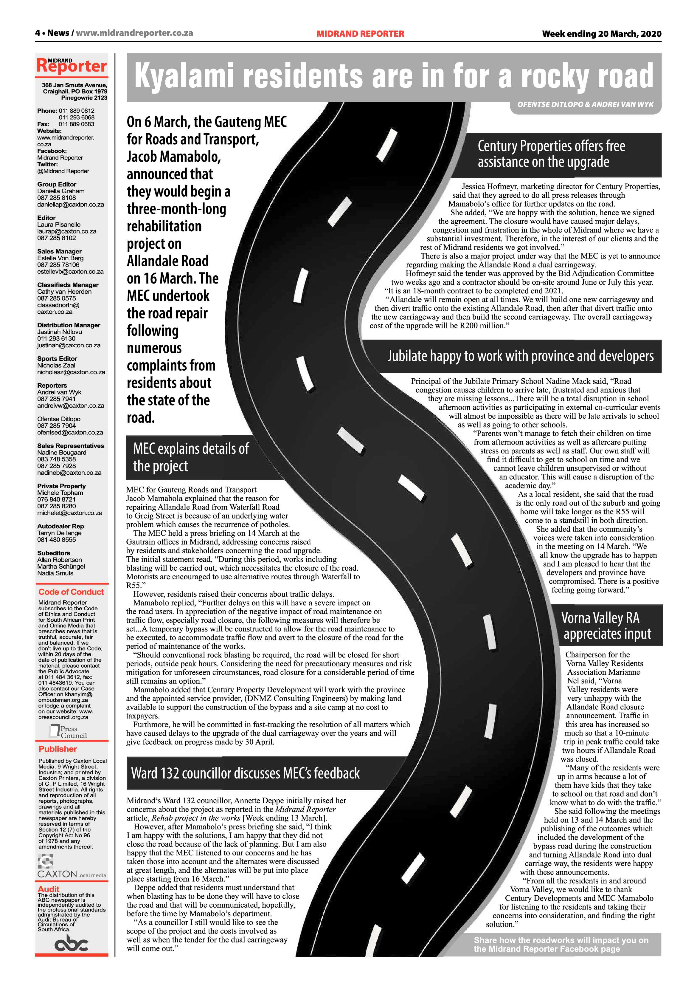 Midrand Reporter 20 March 2020 page 4