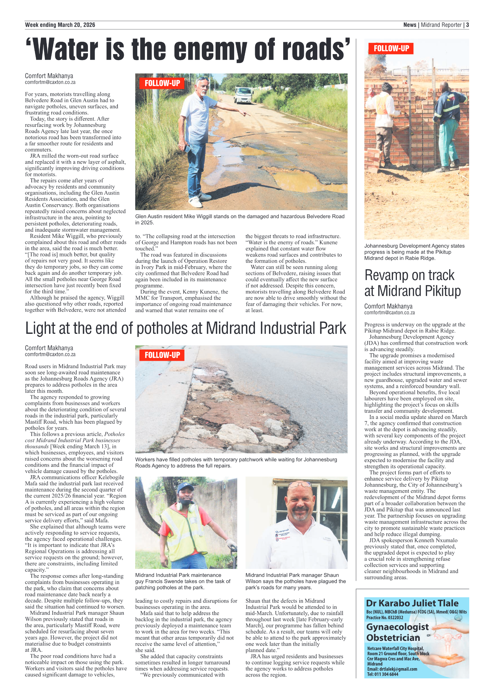 Midrand Reporter 20 March 2026 page 3