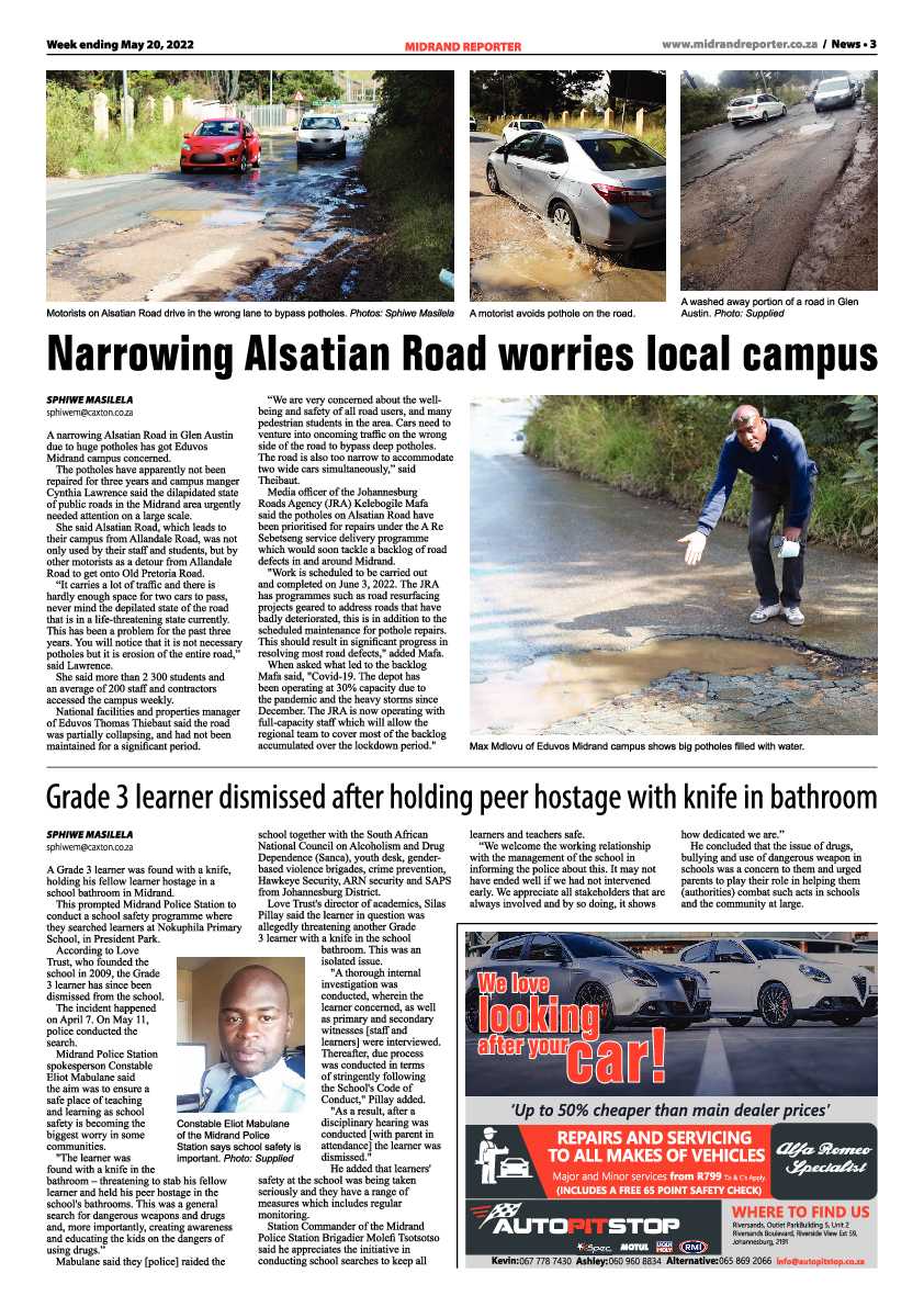 Midrand Reporter 20 May 2022 page 3