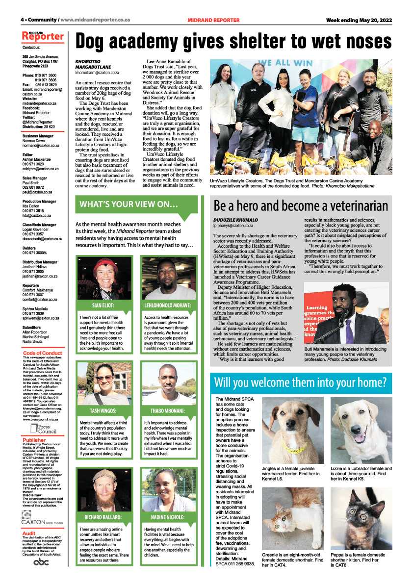 Midrand Reporter 20 May 2022 page 4