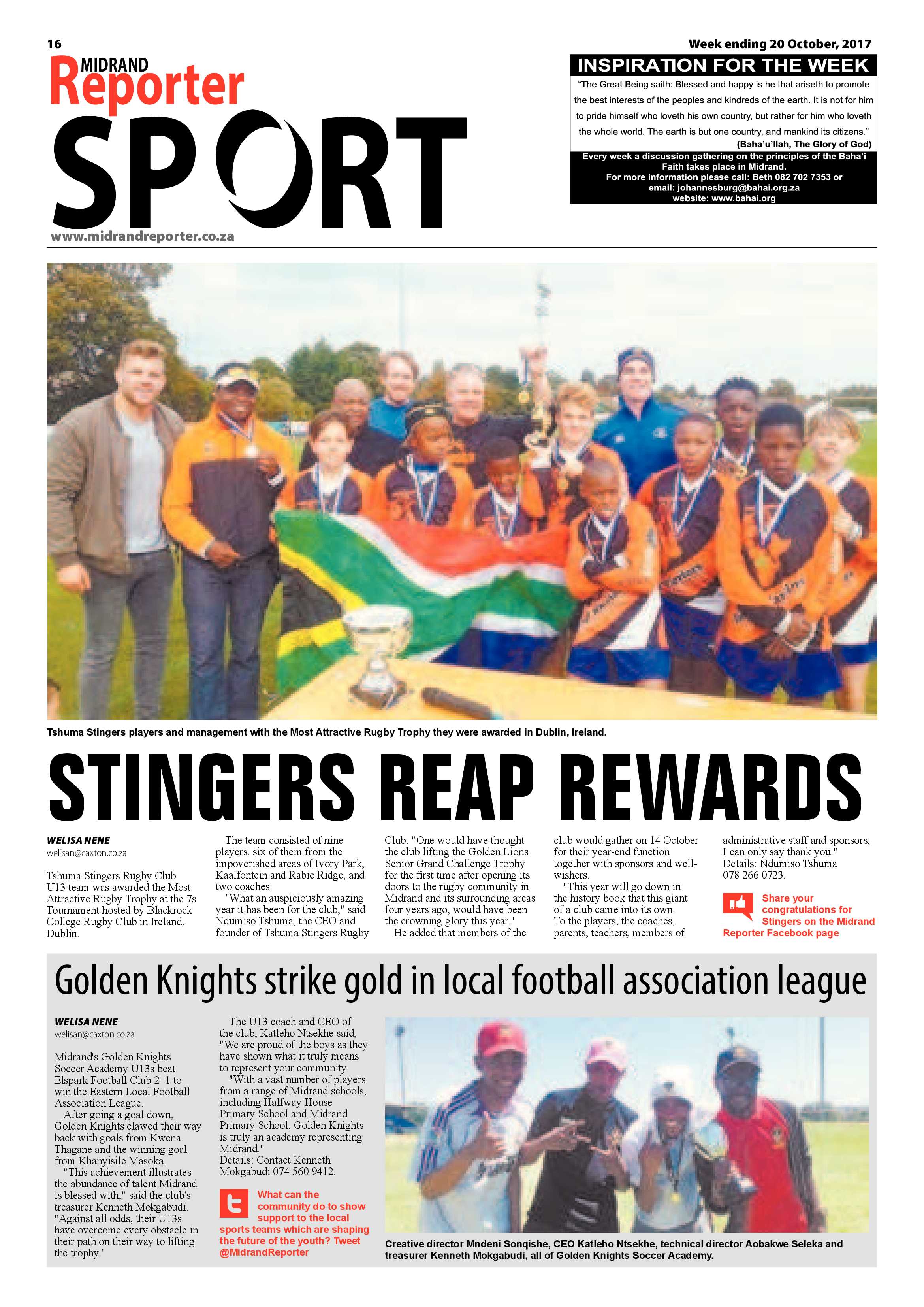 Midrand Reporter 20 October 2017 page 16