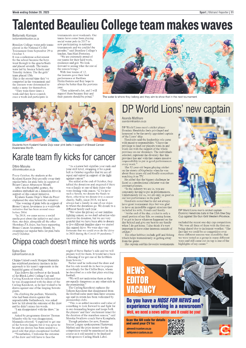 Midrand Reporter 20 October 2023 page 11