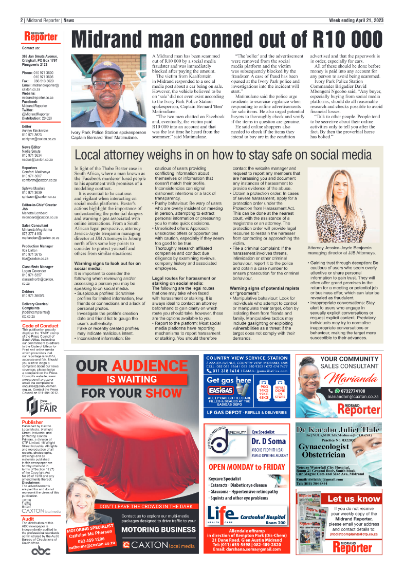 Midrand Reporter 21 April 2023 page 2