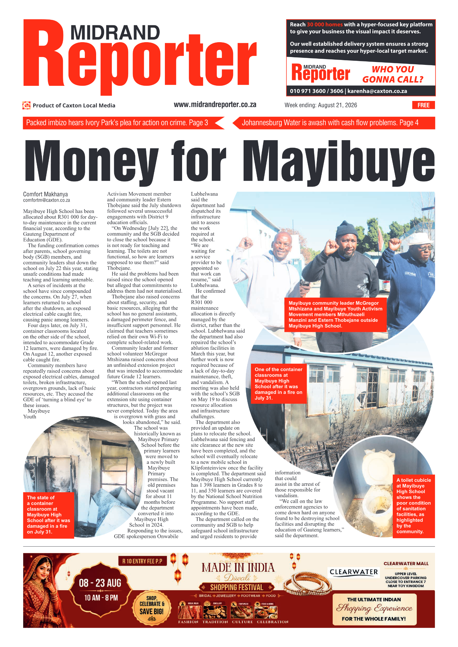 Midrand Reporter 21 August 2026 page 1