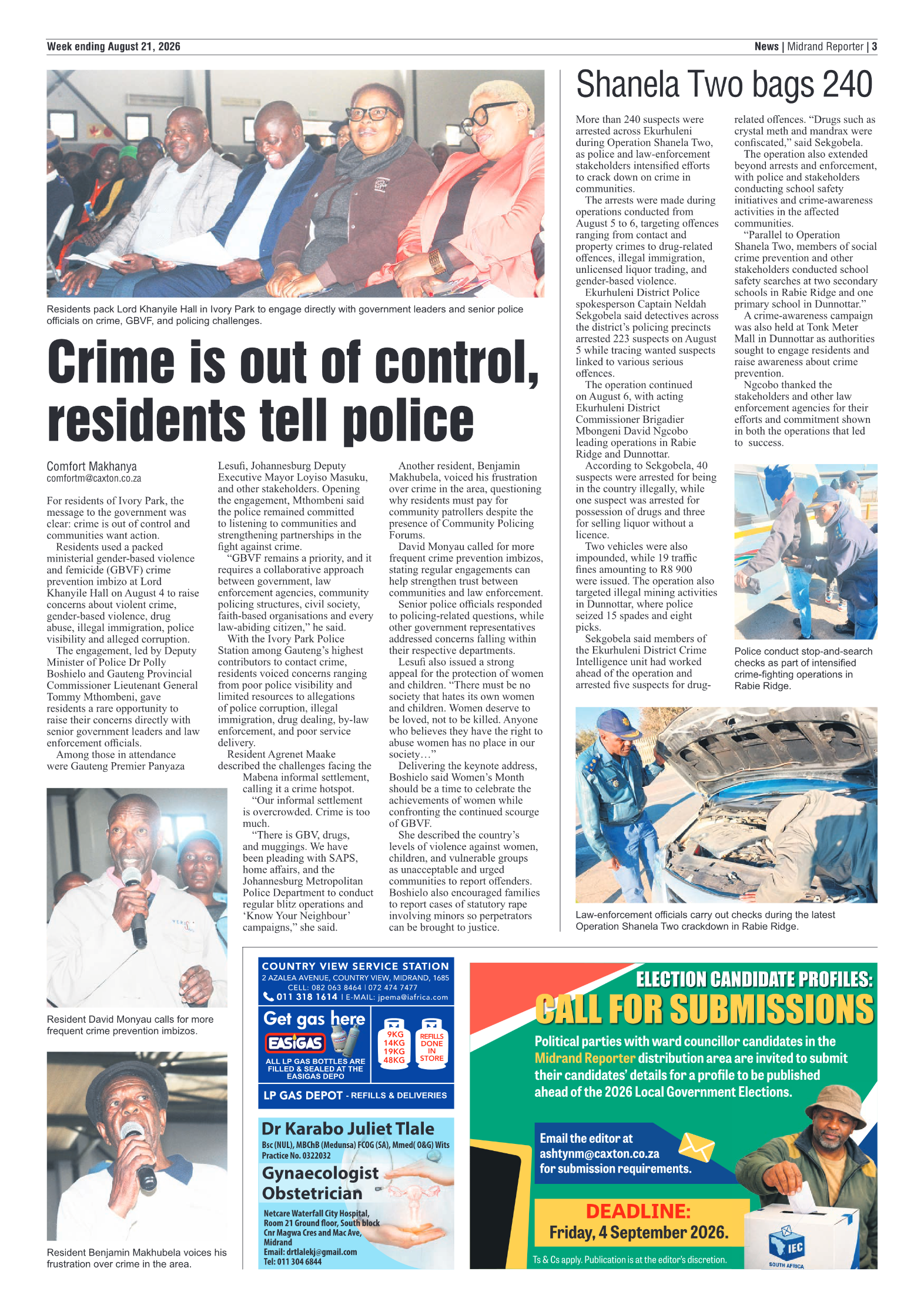 Midrand Reporter 21 August 2026 page 3