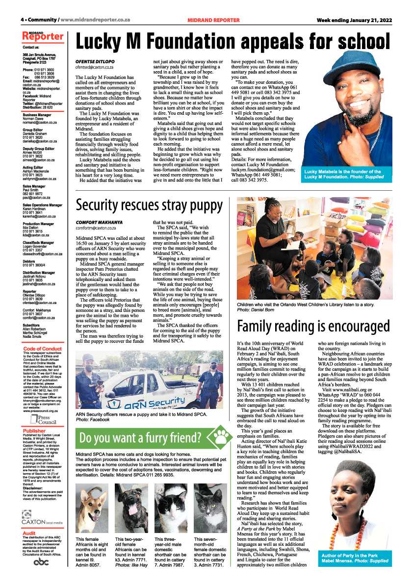 Midrand Reporter 21 January 2022 page 4