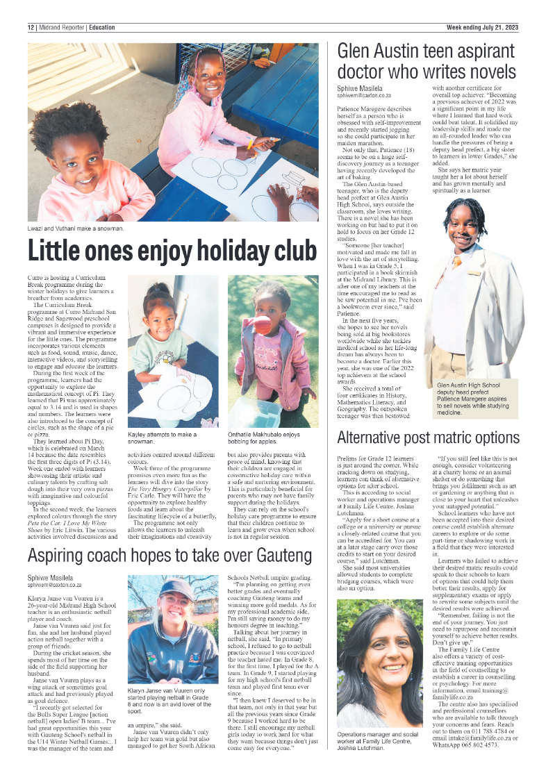 Midrand Reporter 21 July 2023 page 12