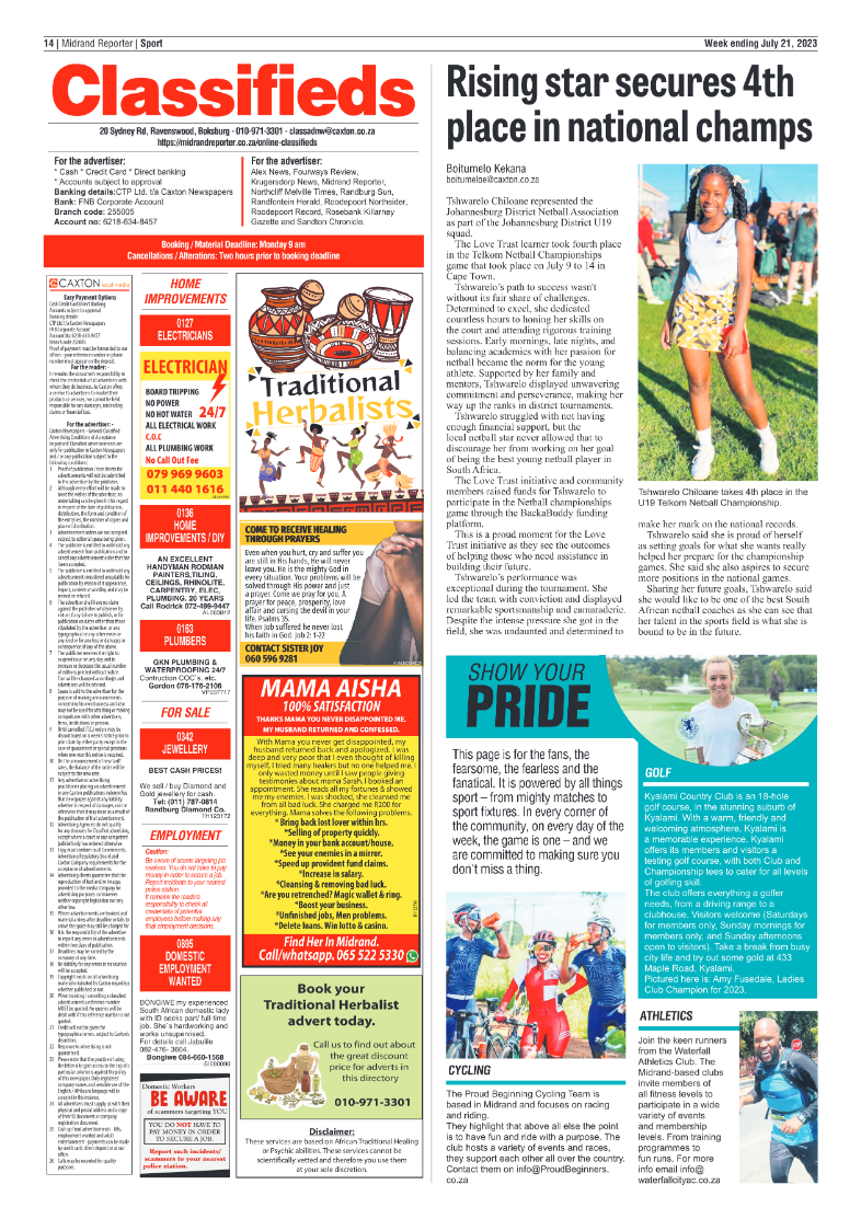 Midrand Reporter 21 July 2023 page 14