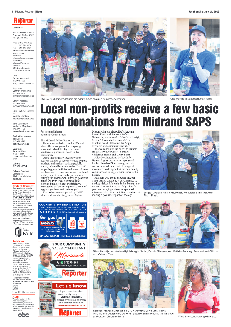Midrand Reporter 21 July 2023 page 4