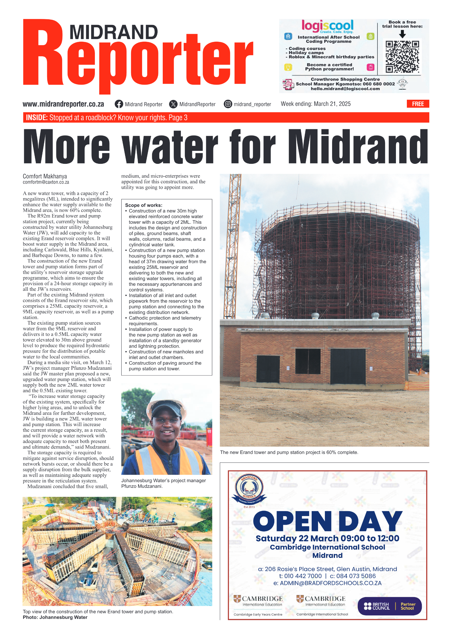 Midrand Reporter 21 March 2025 page 1