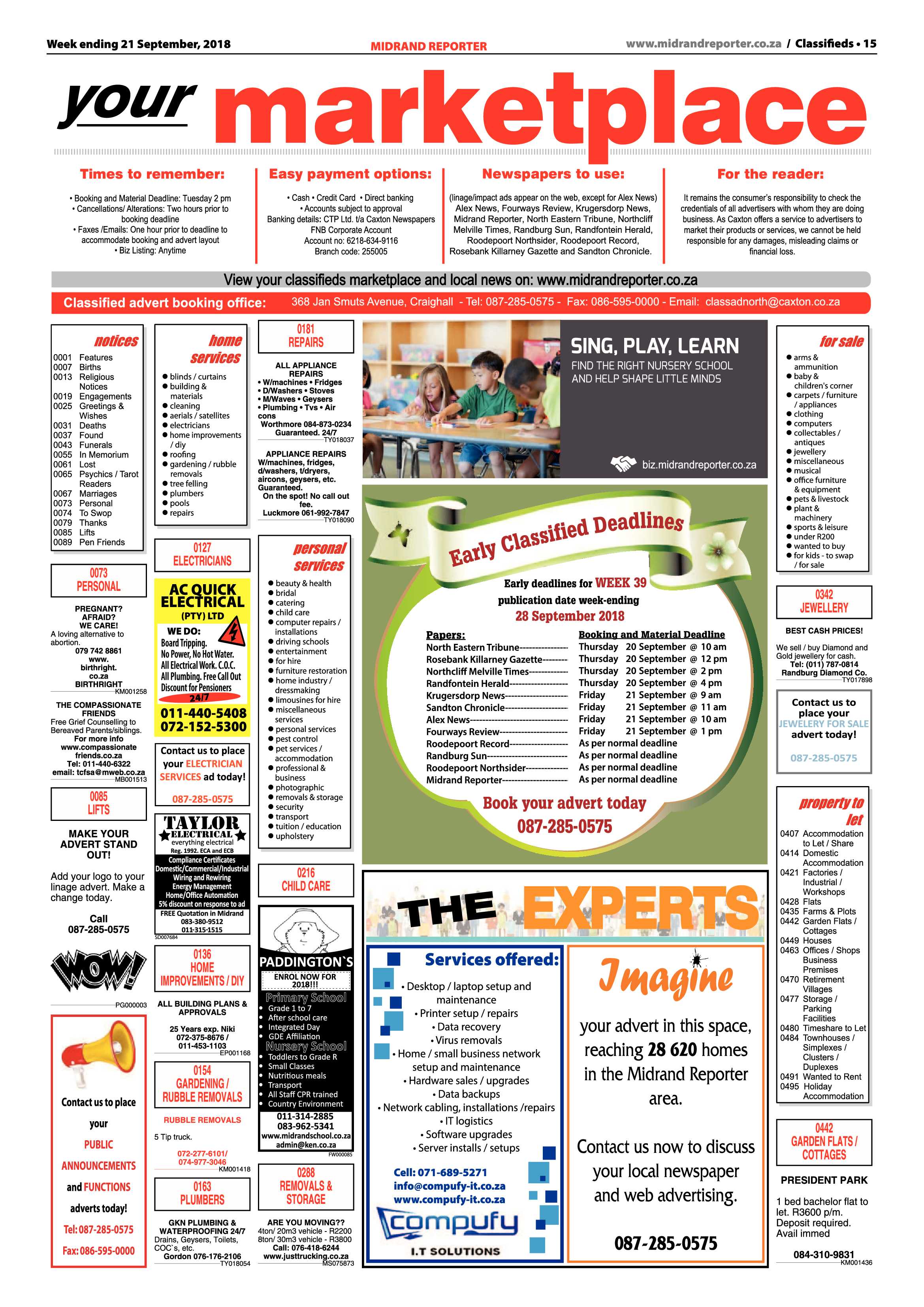 Midrand Reporter 21 September, 2018 page 15