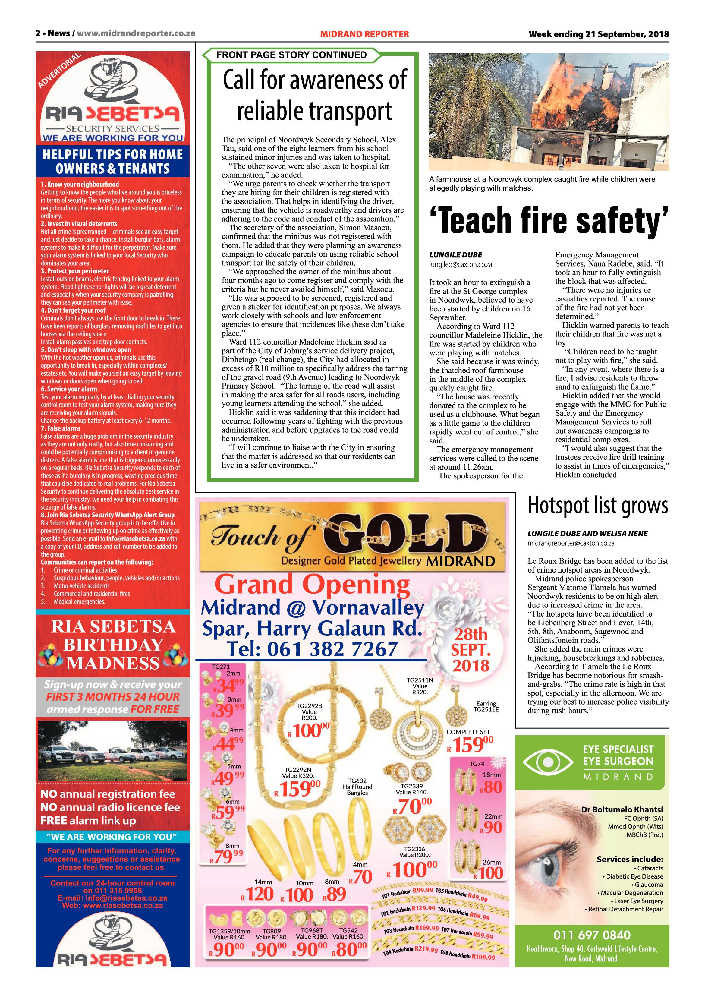 Midrand Reporter 21 September, 2018 page 2