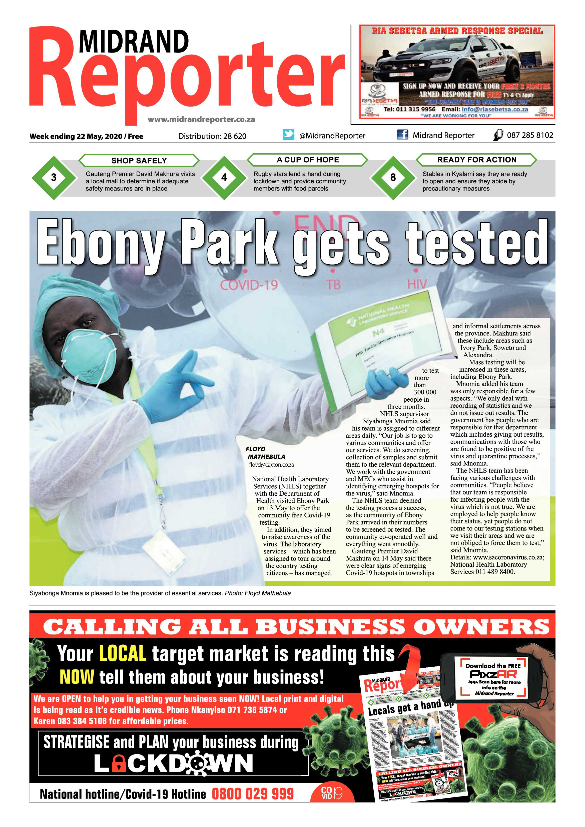 Midrand Reporter 22 May 2020 page 1