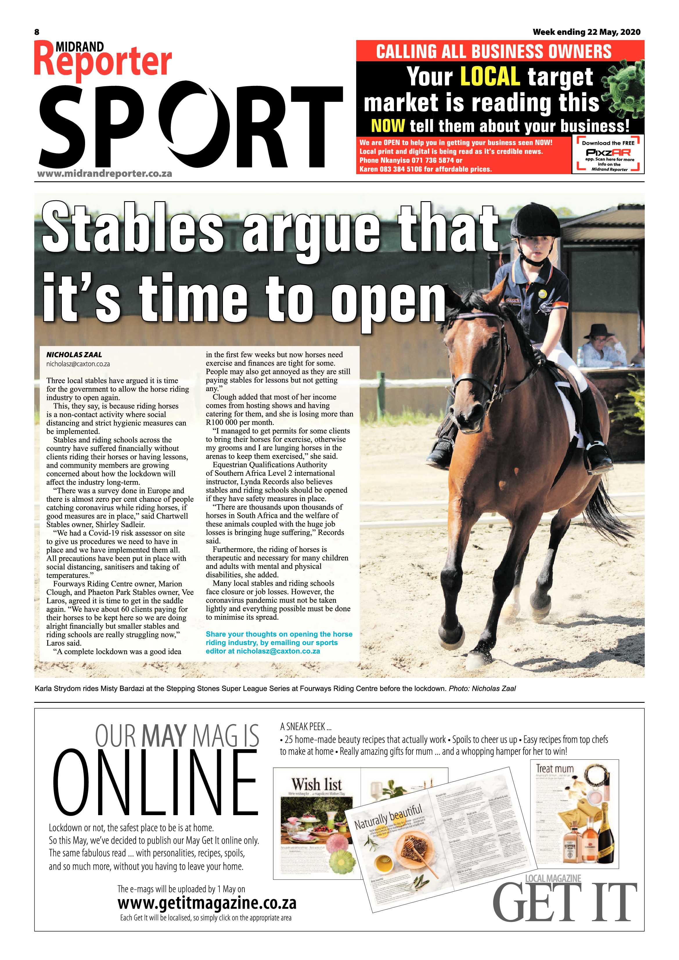 Midrand Reporter 22 May 2020 page 8