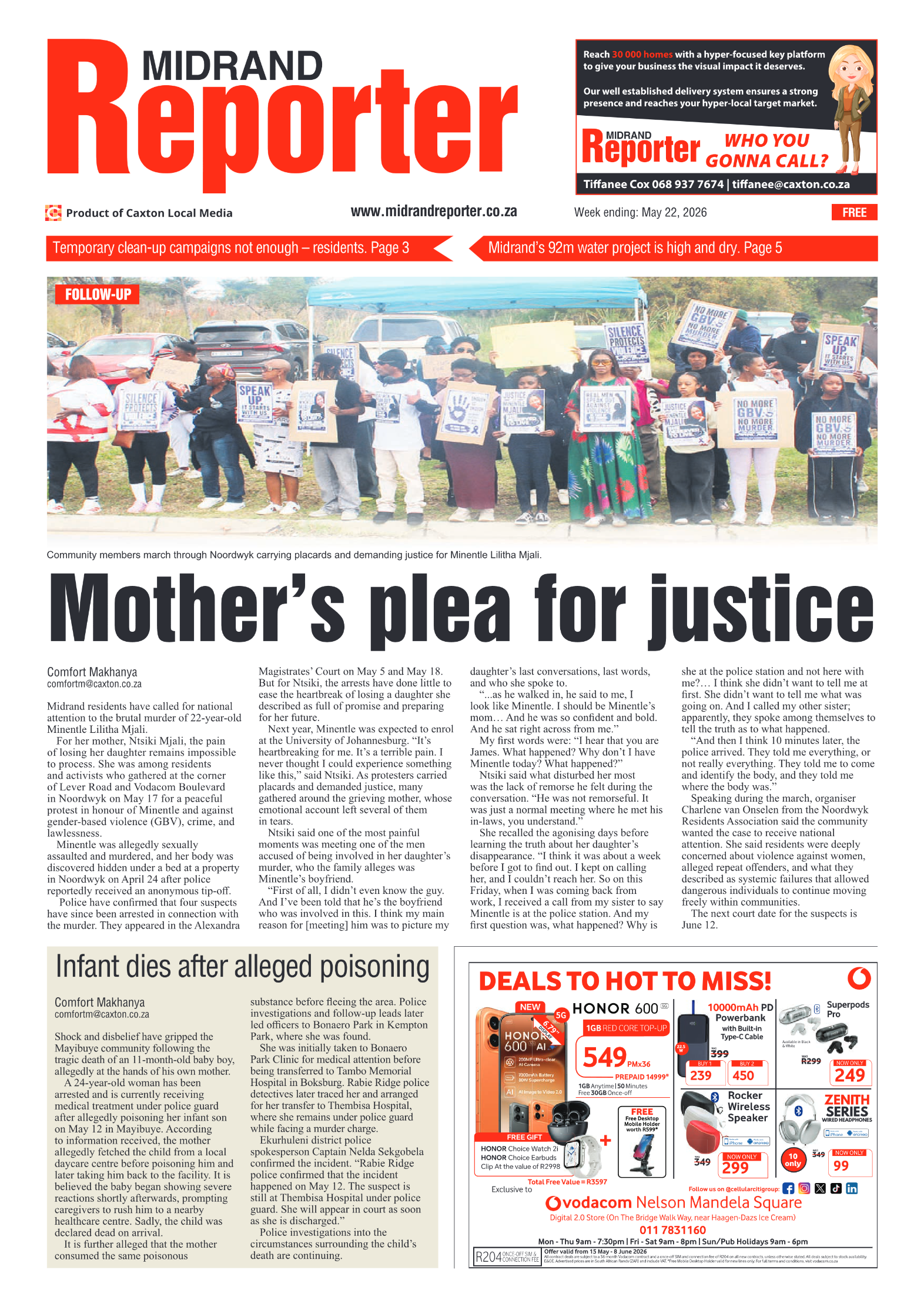 Midrand Reporter 22 May 2026 page 1