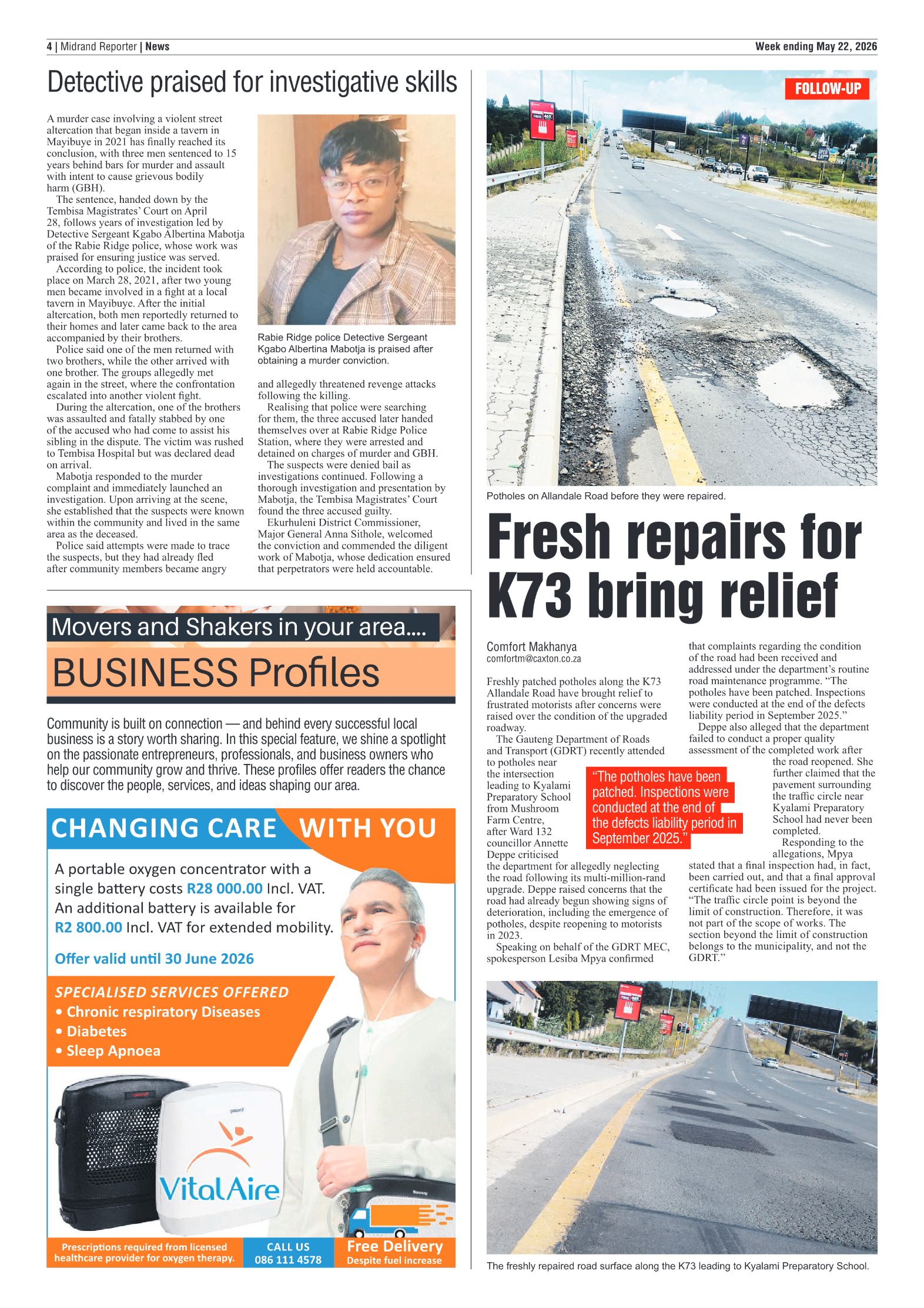 Midrand Reporter 22 May 2026 page 4