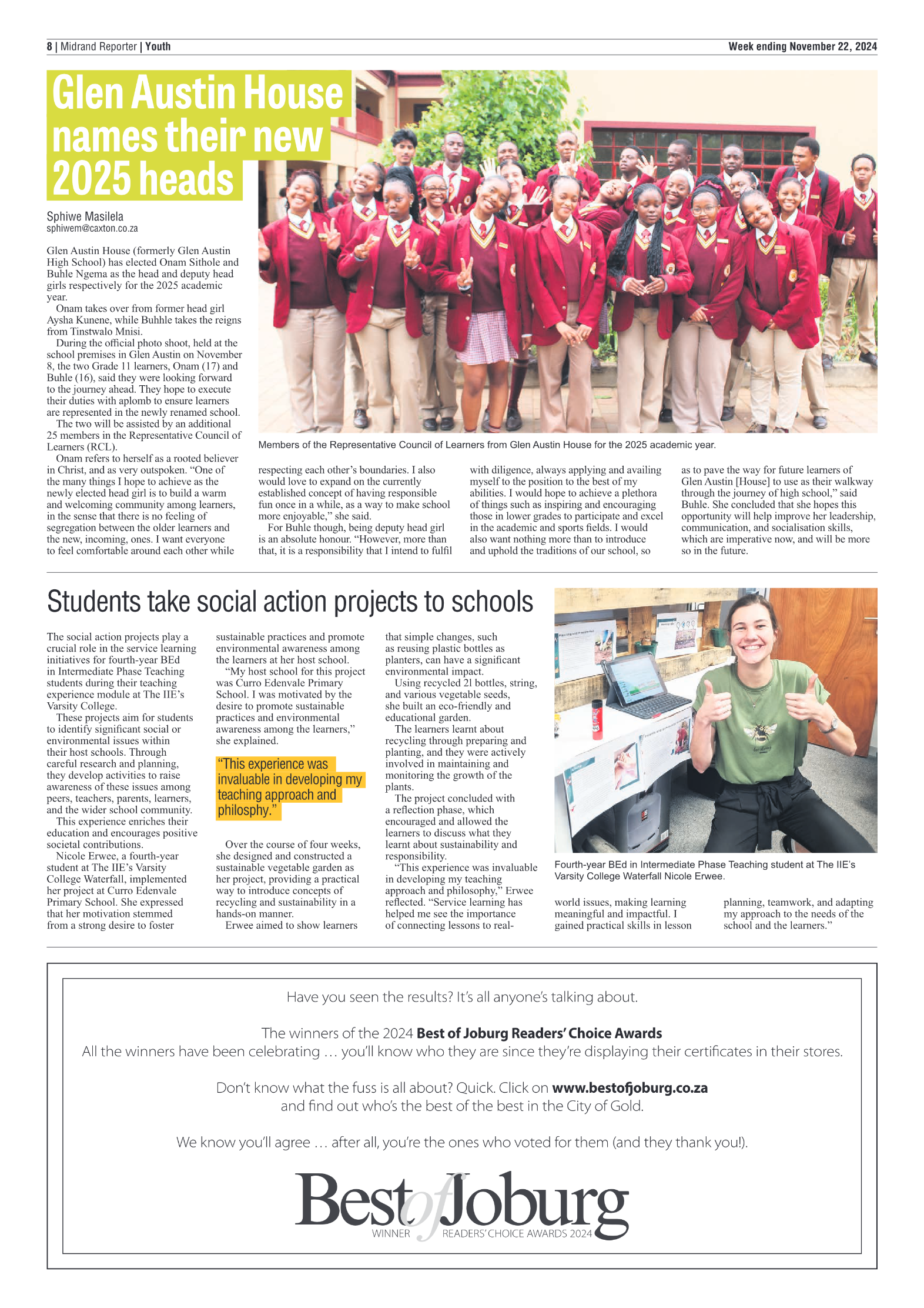 Midrand Reporter 22 November 2024 page 8