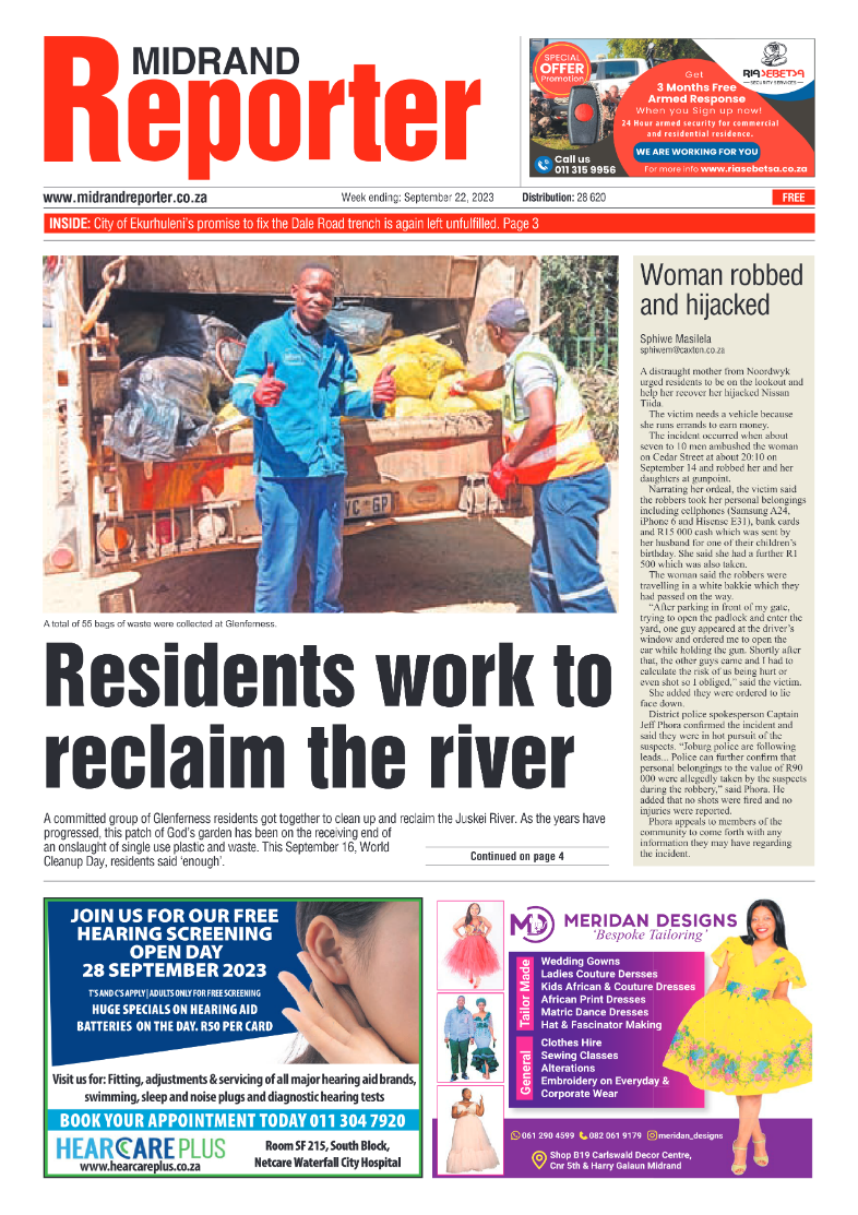Midrand Reporter 22 September 2023 page 1