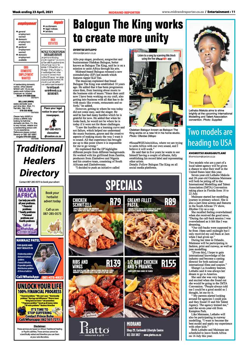 Midrand Reporter 23 April 2021 page 11