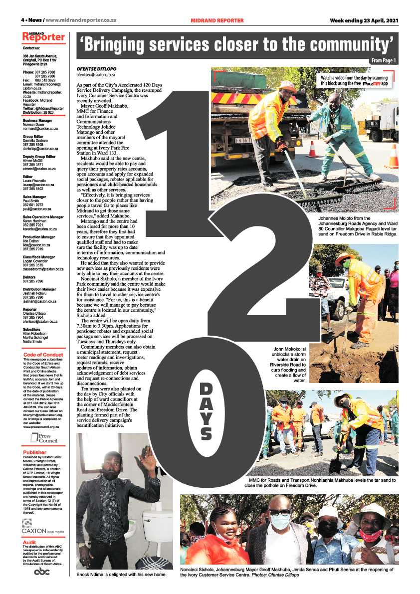 Midrand Reporter 23 April 2021 page 4