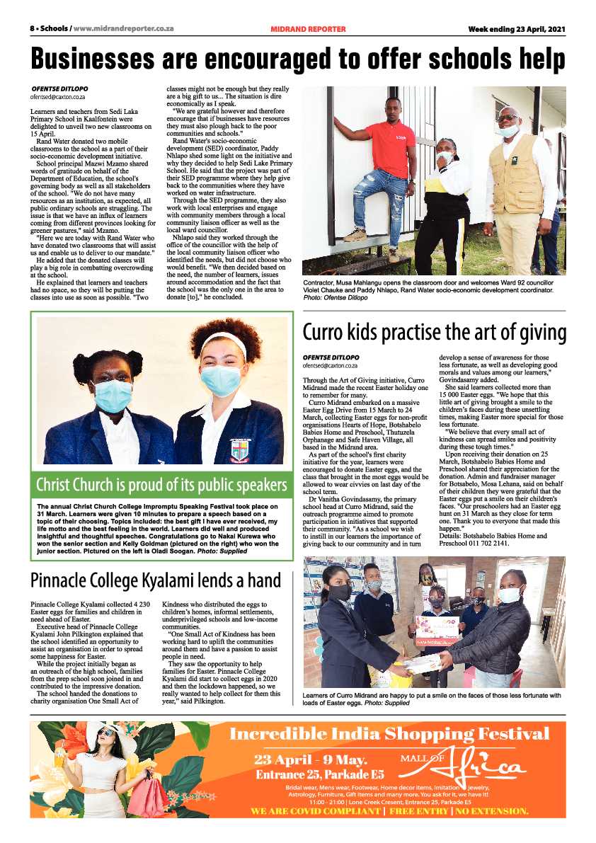 Midrand Reporter 23 April 2021 page 8