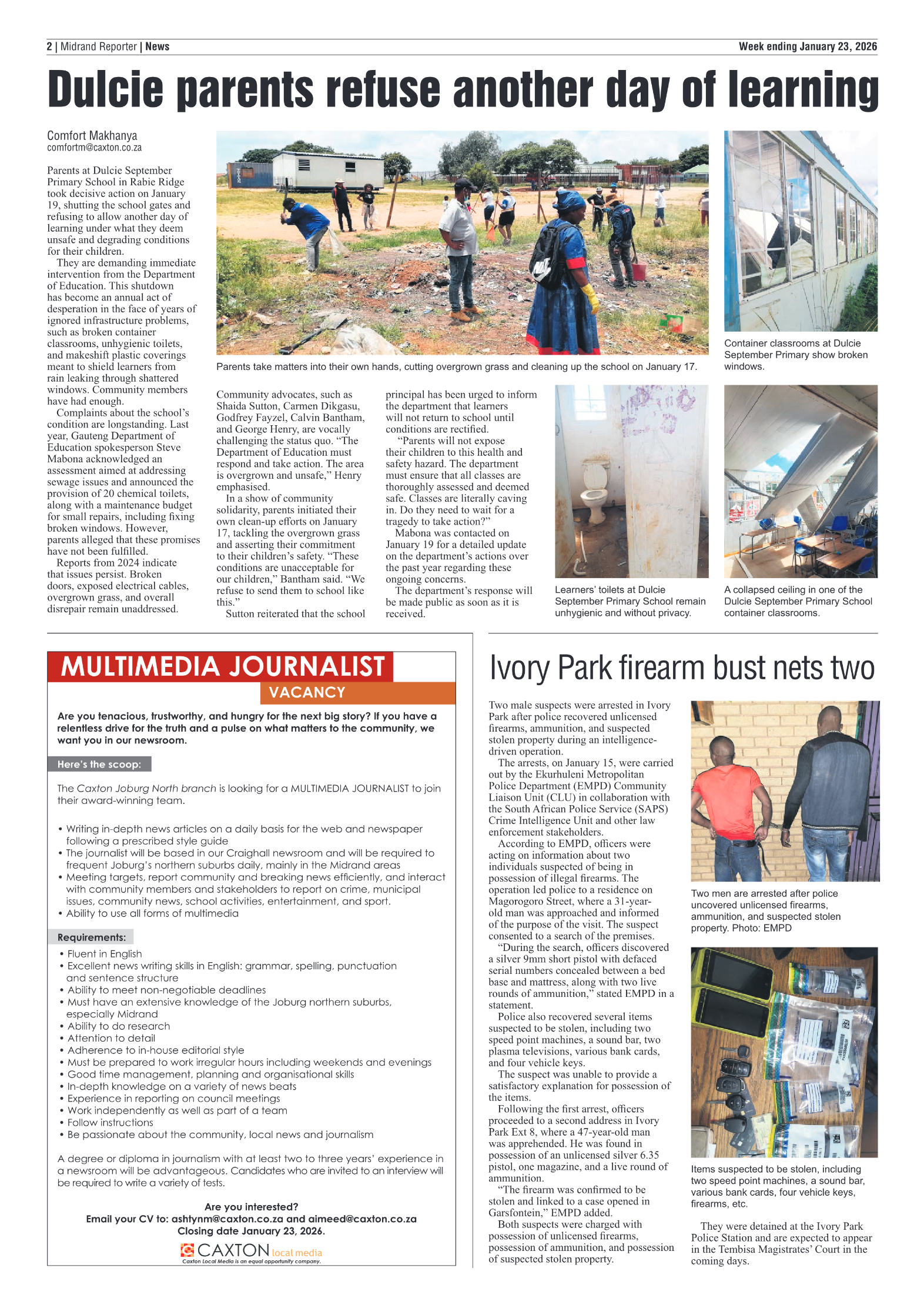 Midrand Reporter 23 January 2026 page 2