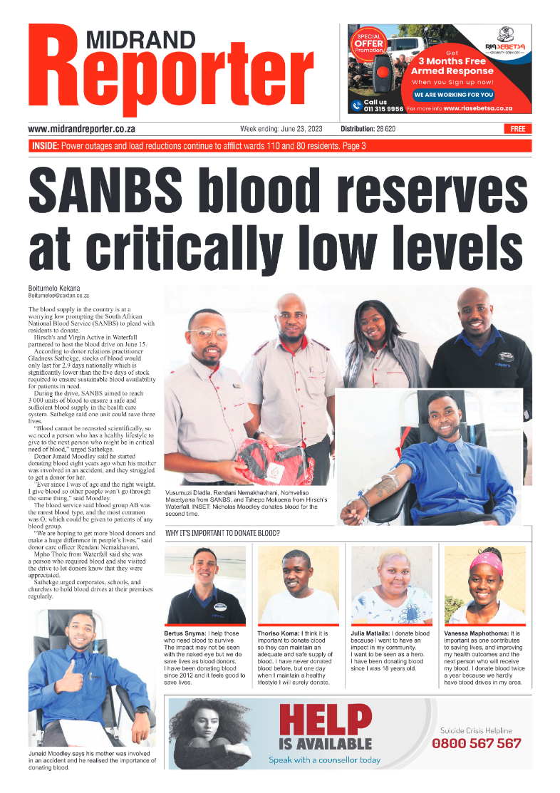 Midrand Reporter 23 June 2023 page 1