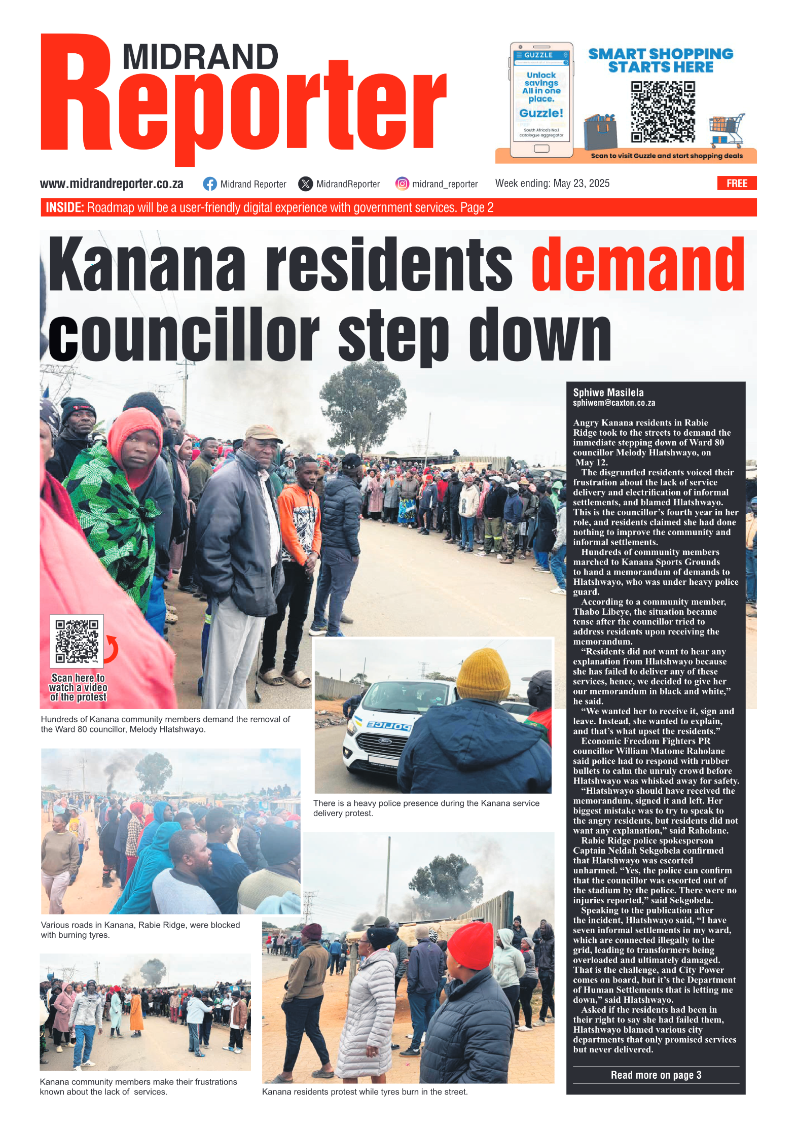 Midrand Reporter 23 May 2025 page 1