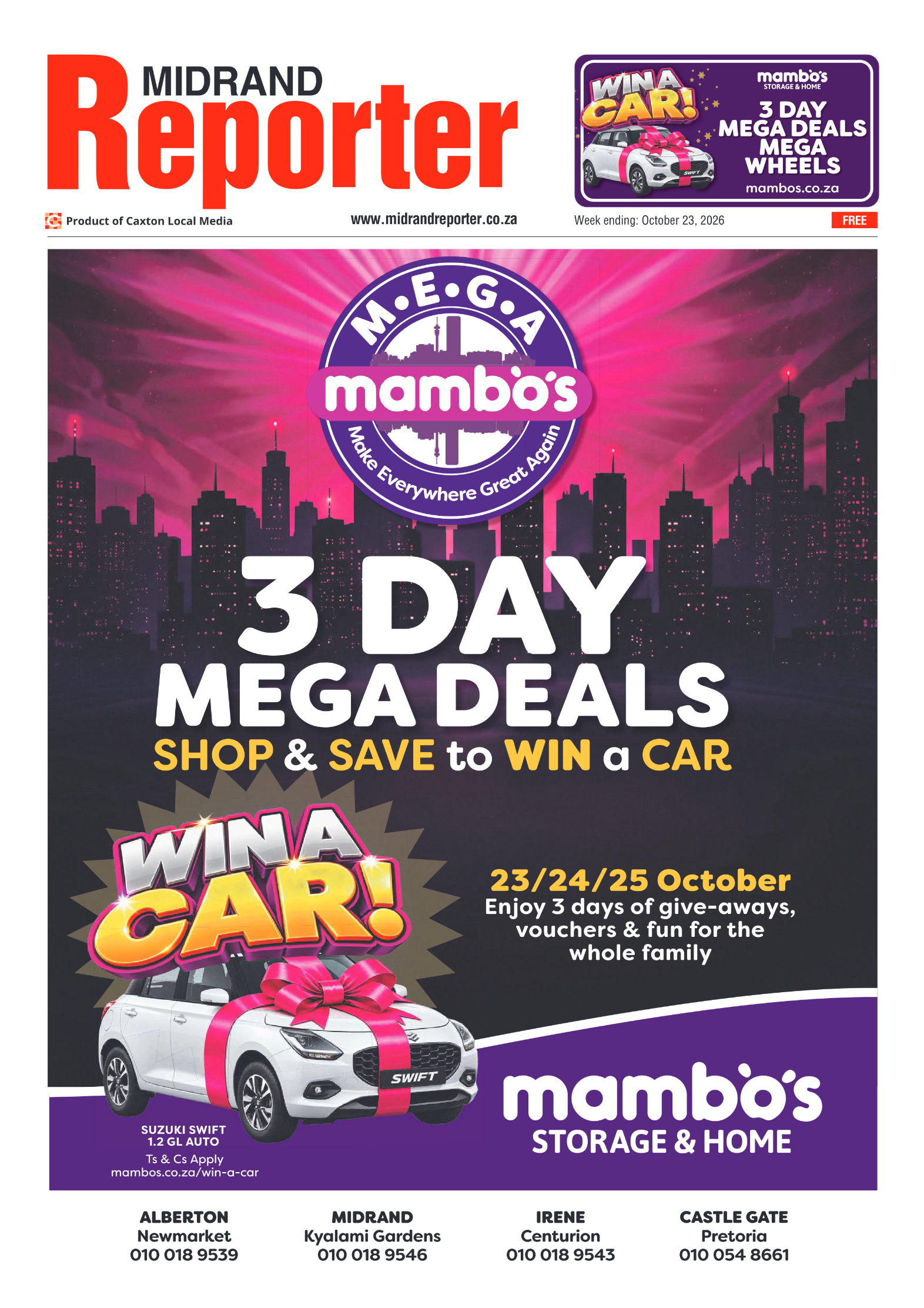 Midrand Reporter 23 October 2026 page 1