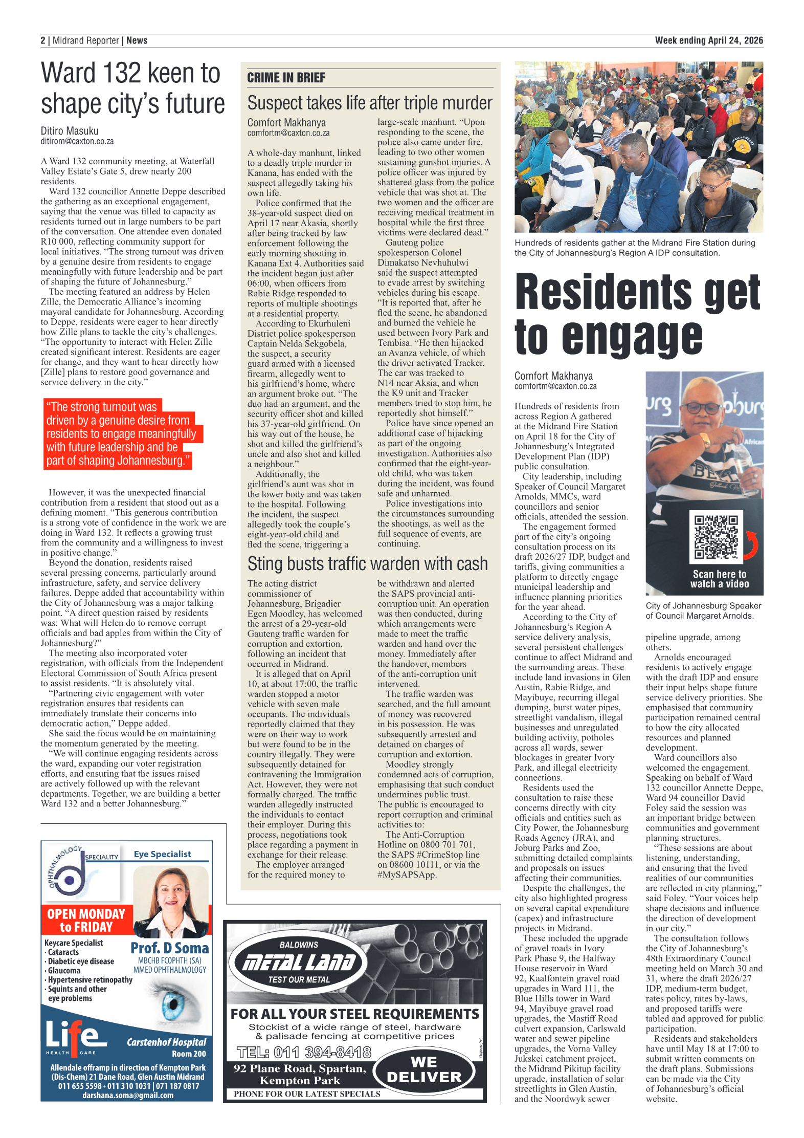 Midrand Reporter 24 April 2026 page 2