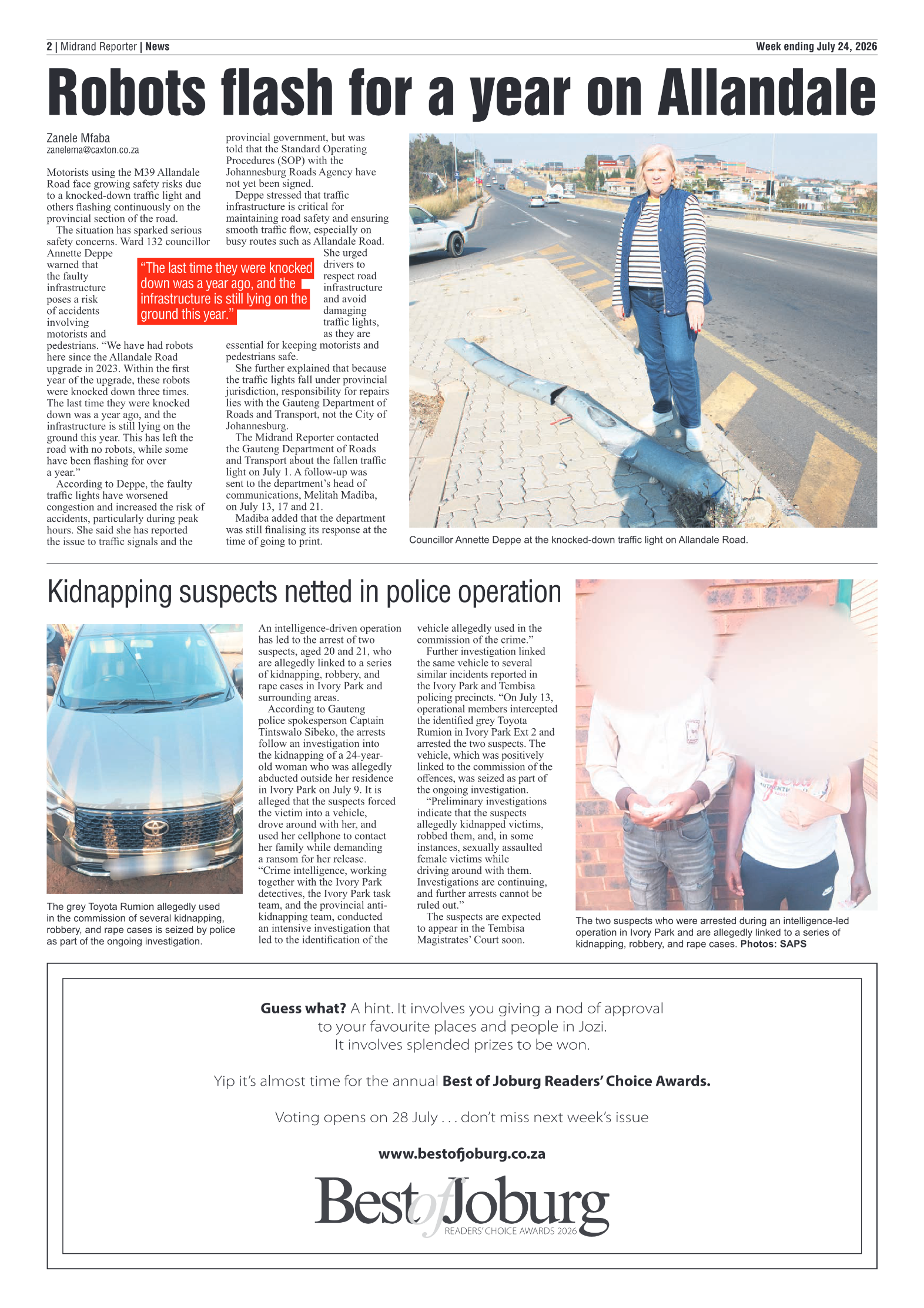 Midrand Reporter 24 July 2026 page 2