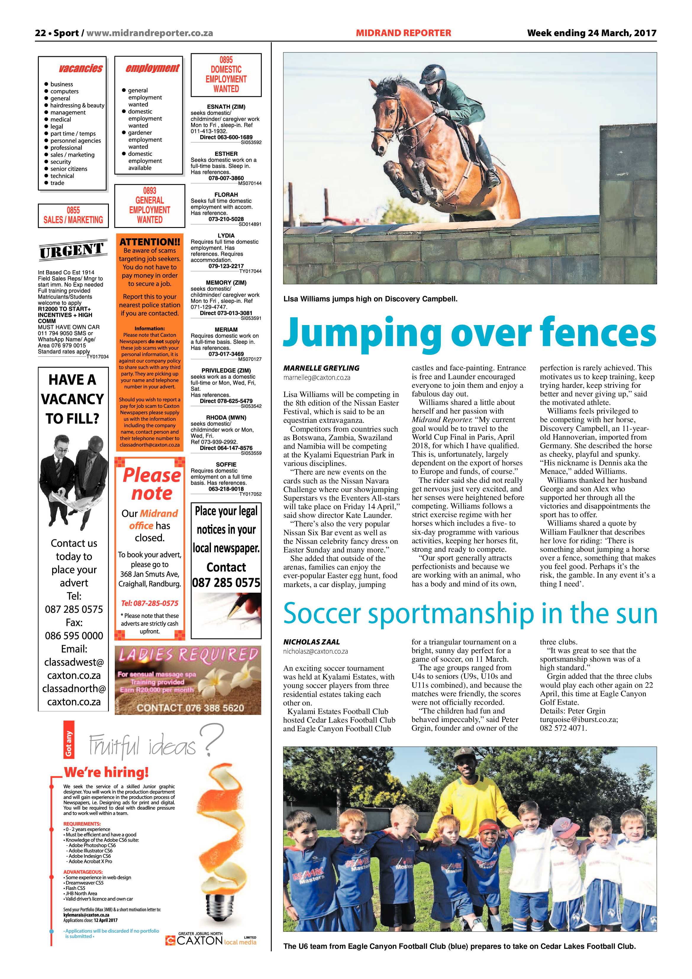 Midrand Reporter 24 March 2017 page 22