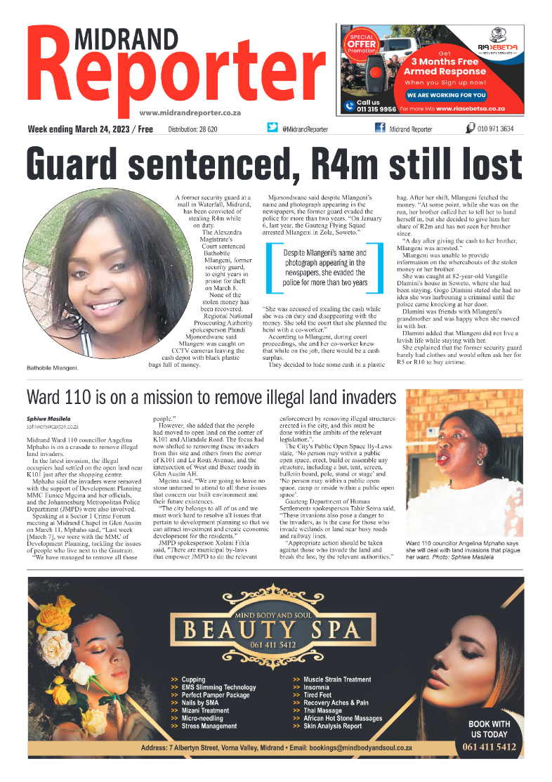 Midrand Reporter 24 March 2023 page 1