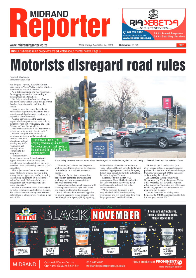 Midrand Reporter 24 November 2023 page 1