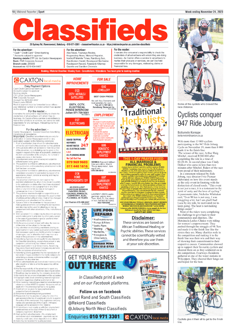 Midrand Reporter 24 November 2023 page 18
