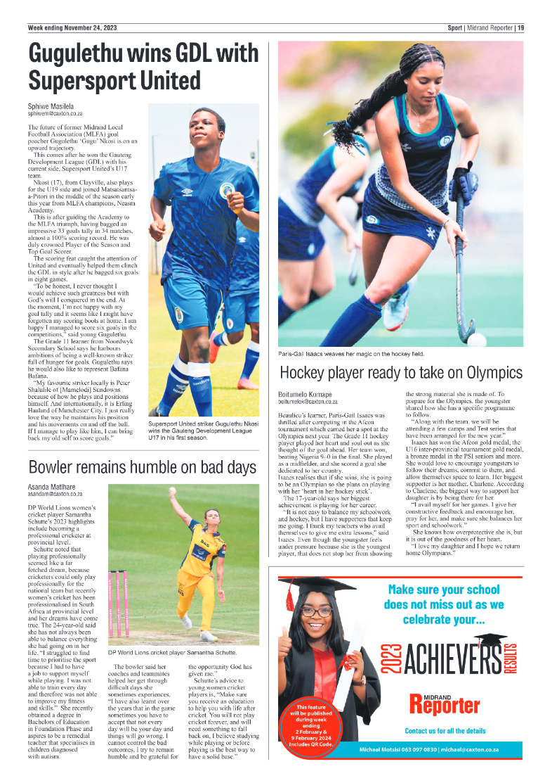 Midrand Reporter 24 November 2023 page 19