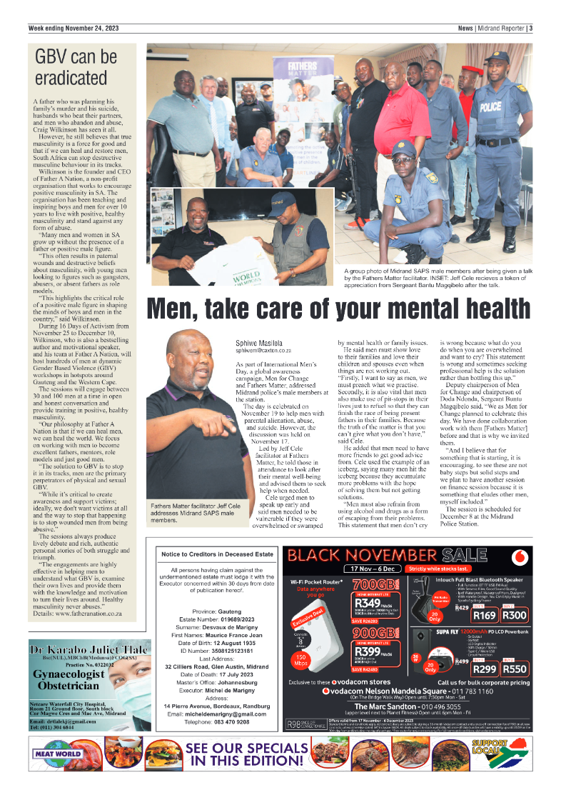Midrand Reporter 24 November 2023 page 3