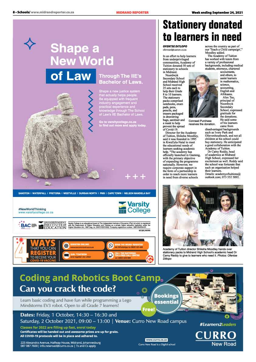 Midrand Reporter 24 September 2021 page 8