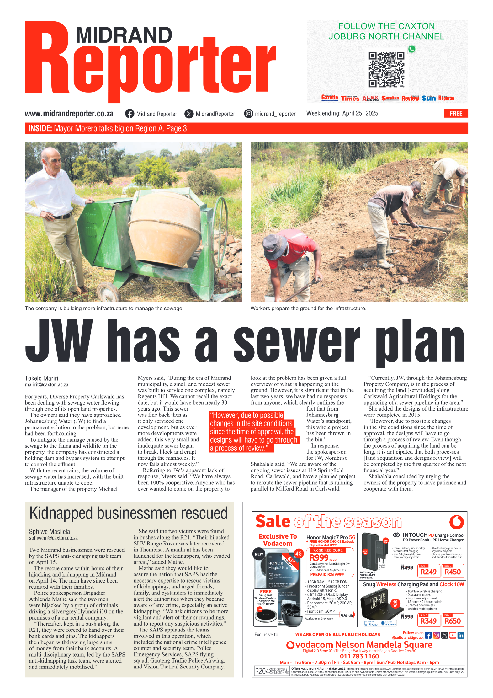 Midrand Reporter 25 April 2025 page 1